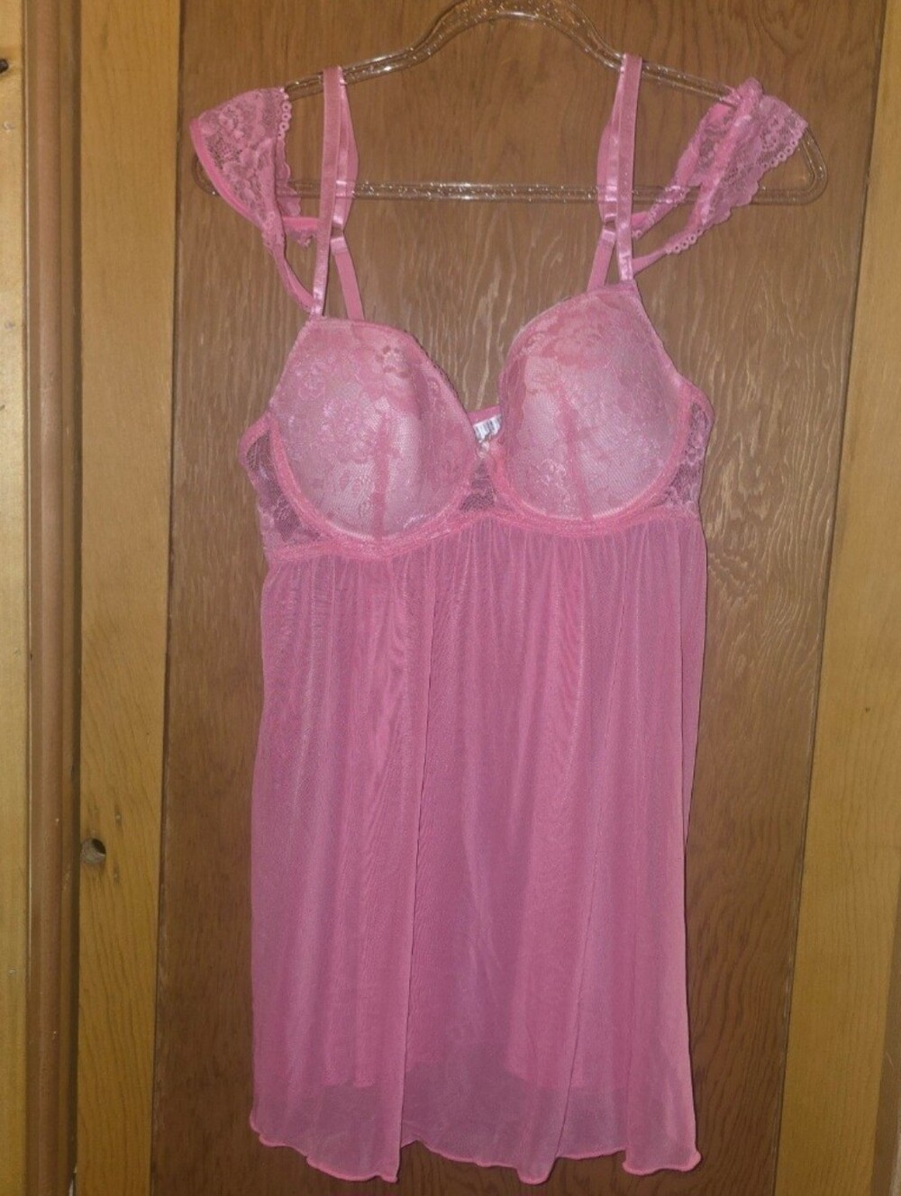 Talla new no tags womens large pink lace padded lingirie nightie dress